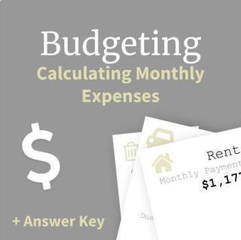 Preview of Budgeting | Calculating Monthly Expenses