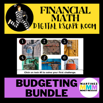 Preview of Budgeting Digital Escape Room Bundle