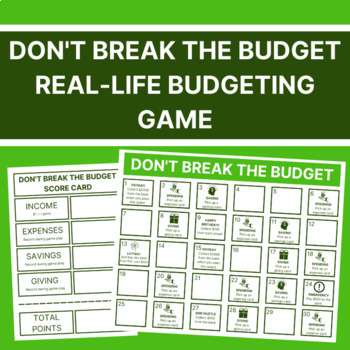 Preview of Budgeting Game - Don't Break the Budget - Personal Finance - Real World Math