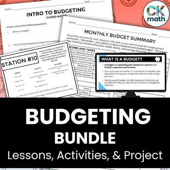 Preview of Budgeting Financial Literacy Bundle - Lessons, Activities, & Budgeting Project!