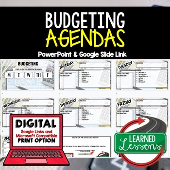 Preview of Budgeting Personal Finance Agenda PowerPoint & Google Slides Agenda