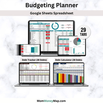 Preview of Budgeting Planner Google Sheets Spreadsheet