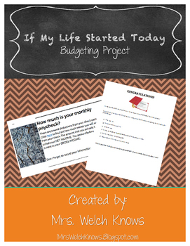 Preview of Budgeting Project: If my life started today | Distance Learning