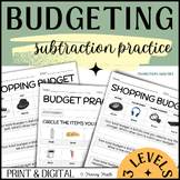 Budgeting Shopping Worksheets | Digital & Print | Subtract
