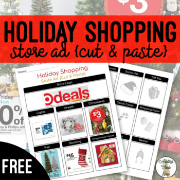 Holiday Shopping Store Ads {Cut & Paste} Worksheets