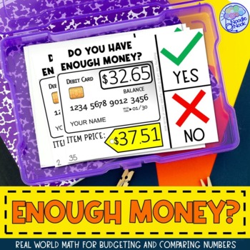 Preview of Budgeting Task Cards (Do You Have Enough Money) Activities for Math Centers