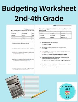 Concession Food Budgeting Worksheet by Library Life K-5 | TPT