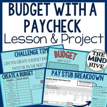 Preview of Budgeting and Paystub Lesson and Activity