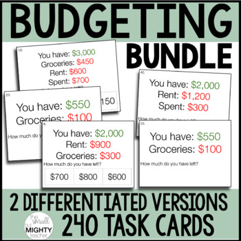 Preview of Budgeting for Special Ed, Autism Task Card Activity BUNDLE