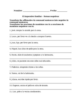 Buen Viaje 3, Chapter 5. Imperativo familiar with irregular verbs.  Quiz/Activity