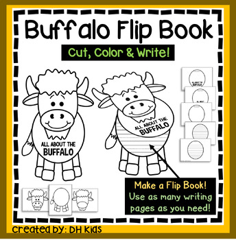 Preview of Buffalo Flip Book - Native American Writing Project, Creative Writing Craftivity