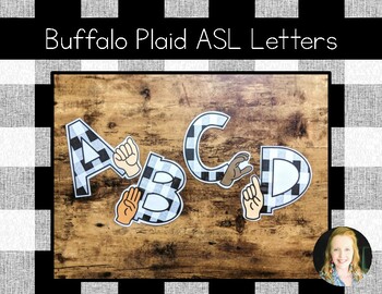 Preview of Buffalo Plaid ASL Alphabet Letters