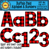 Buffalo Plaid Alphabet and Number Clip Art