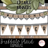Buffalo Plaid Farmhouse - Editable Banners