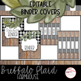 Buffalo Plaid Farmhouse - Editable Binder Covers