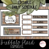 Buffalo Plaid Farmhouse - Editable Daily Schedule
