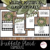 Buffalo Plaid Farmhouse - Welcome Posters and Classroom Ru