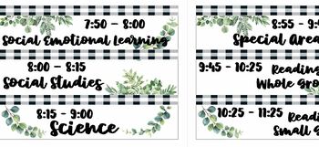 Preview of Buffalo Plaid & Leafy Greens Schedule (EDITABLE)