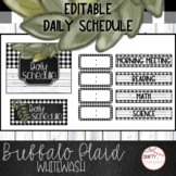 Buffalo Plaid Whitewash - Editable Daily Schedule
