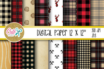 Preview of Buffalo plaid pattern, Lumberjack digital paper