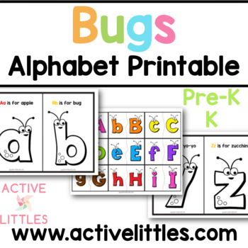 Bug Alphabet Coloring Printable by Active Littles | TPT