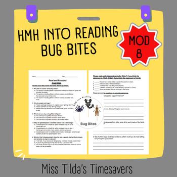 Preview of Bug Bites - Grade 4 HMH into Reading