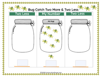 Preview of Bug Catch Two More and Two Less- Numbers 1-20