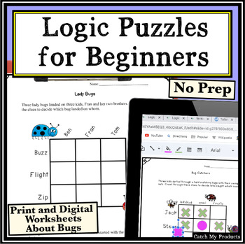 Preview of Logic Puzzles First Grade Distance Learning or Printable Worksheets