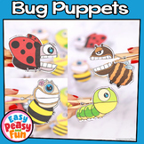 Bug Craft | Clothespin Puppets | Ladybug, Bee, Caterpillar