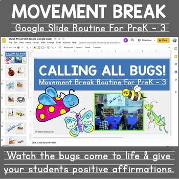 Preview of Bug/Insect Movement Break (Sensory Break to Promote Self-Regulation)