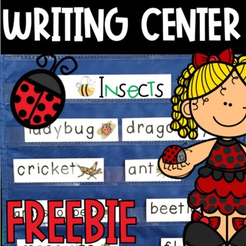Preview of FREEBIE Insects Bugs Pictionary Vocabulary Writing Center Write the Room ESL