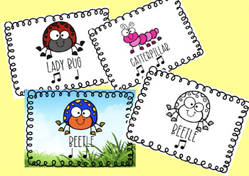 Preview of Bug Rhythm Cards - No tech Spring Time Music Activity