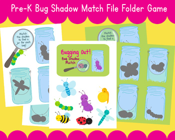 Preview of Bug Shape Match Insect Sorting Skills File Folder Game