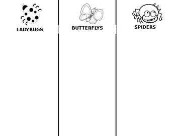 Preview of Bug Sorting Mat - Spiders, Ladybugs, and Butterflies