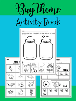 Preview of Bug Themed Workbook-Letter Recognition, Numbers, Activities, & More!