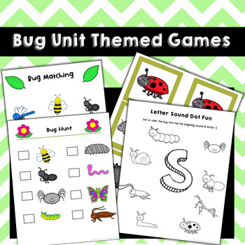 Preview of Bug Unit Themed Games for Preschool