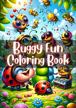 Preview of Buggy Fun: A 50-Page Coloring Adventure with Cute Insects!