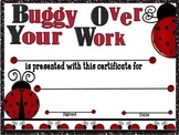 Buggy Over Your Work Award Certificate