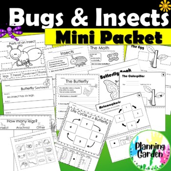 Preview of Bugs, Butterflies and Insects: Mini Worksheet Packet