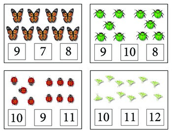 Bugs! Count and Clip Cards and Matching by Puddle Jumping | TpT