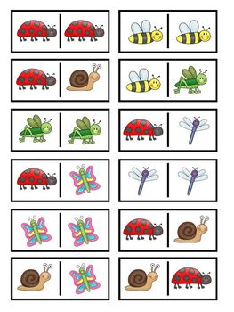 Bugs Insects Bingo Memory Dominoes Game Set Pack by The McGrew Crew