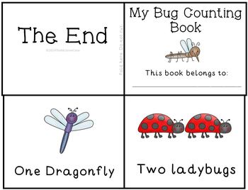 Preview of Bugs Insects Counting Emergent Reader Mini Book