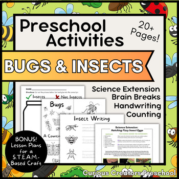 Preview of Bugs & Insects MEGA Preschool Pack | Literacy, Math, Art, Science Activities