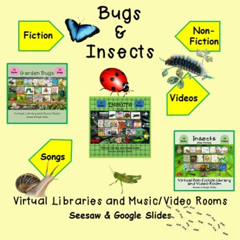 Preview of Bugs & Insects Virtual Library and Music/Videos Room Bundle