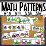 Bugs Repeating Pattern Task Cards with AB, ABB, AAB, ABC, 