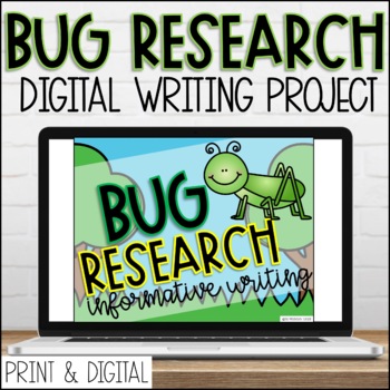 Preview of Bugs Research Project | Google Slides Informative Writing Prompt with Videos