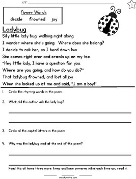 Bugs Week Long Fluency By Jodi Southard 