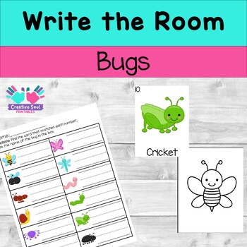 Preview of Bugs Write the Room, Kindergarten Center Activity