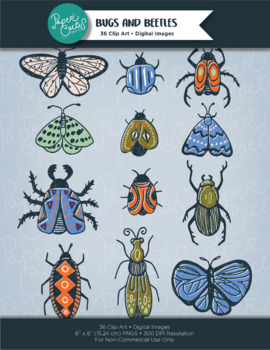 Preview of Bugs and Beetles Clipart - Instant Download
