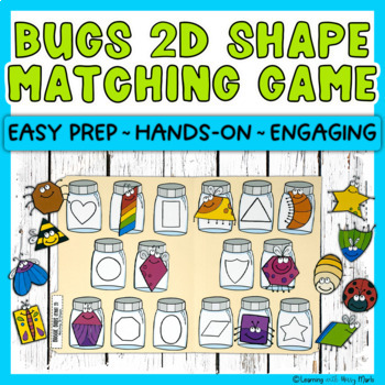 Preview of Bugs and Insects 2d Shape Matching Activities Preschool Kindergarten